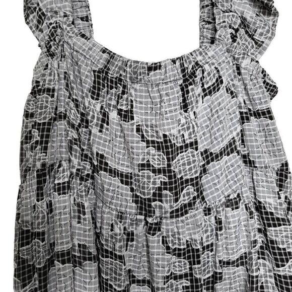 Crown & Ivy Tiered Ruffle Burnout Sleeveless Swing Mini Dress Size XL - Picture 5 of 11
